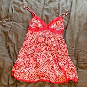 Victoria’s Secret chemise with hearts pattern